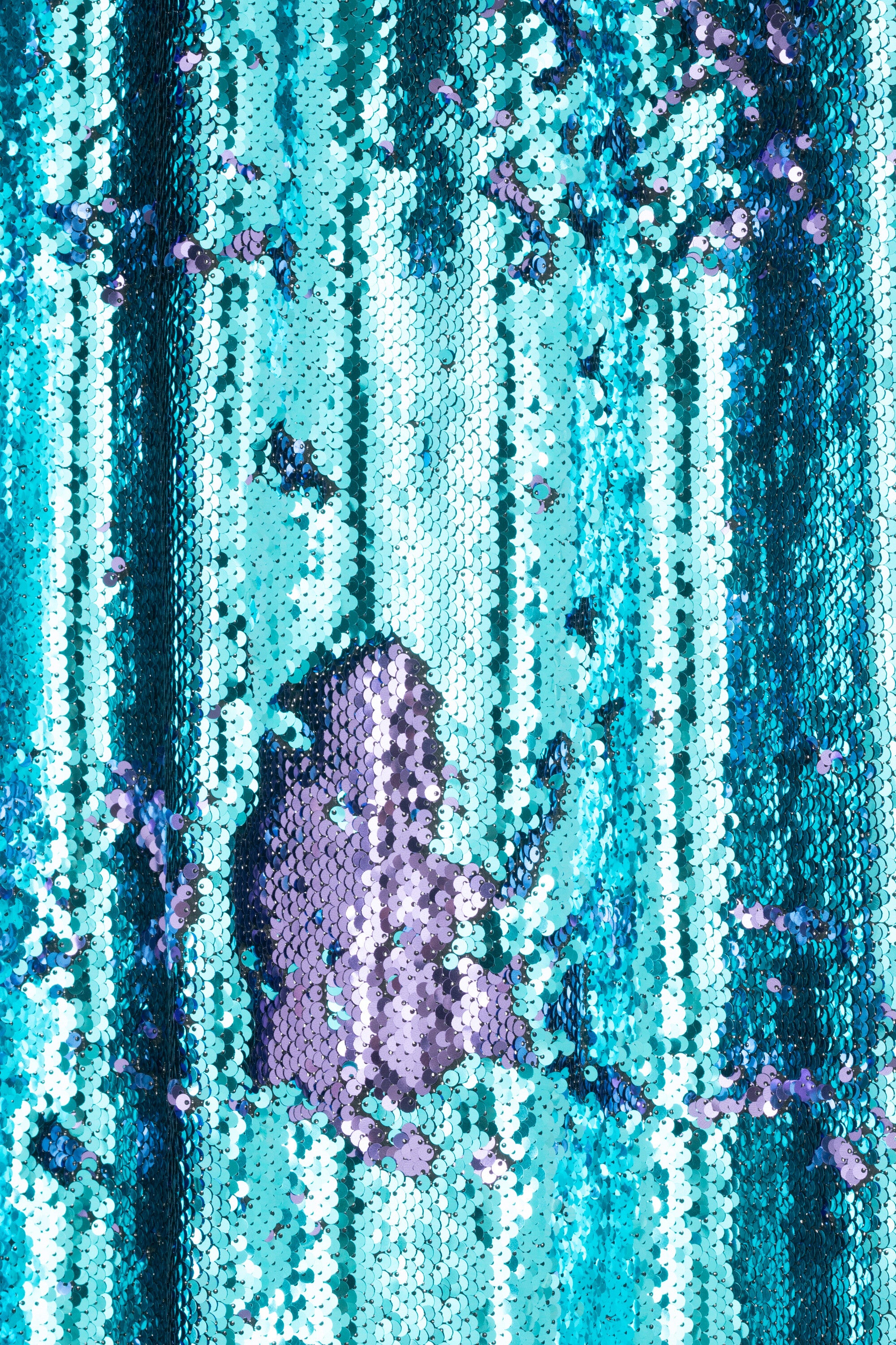 Gordijn Omkeerbare Pailletten Blauw/Paars