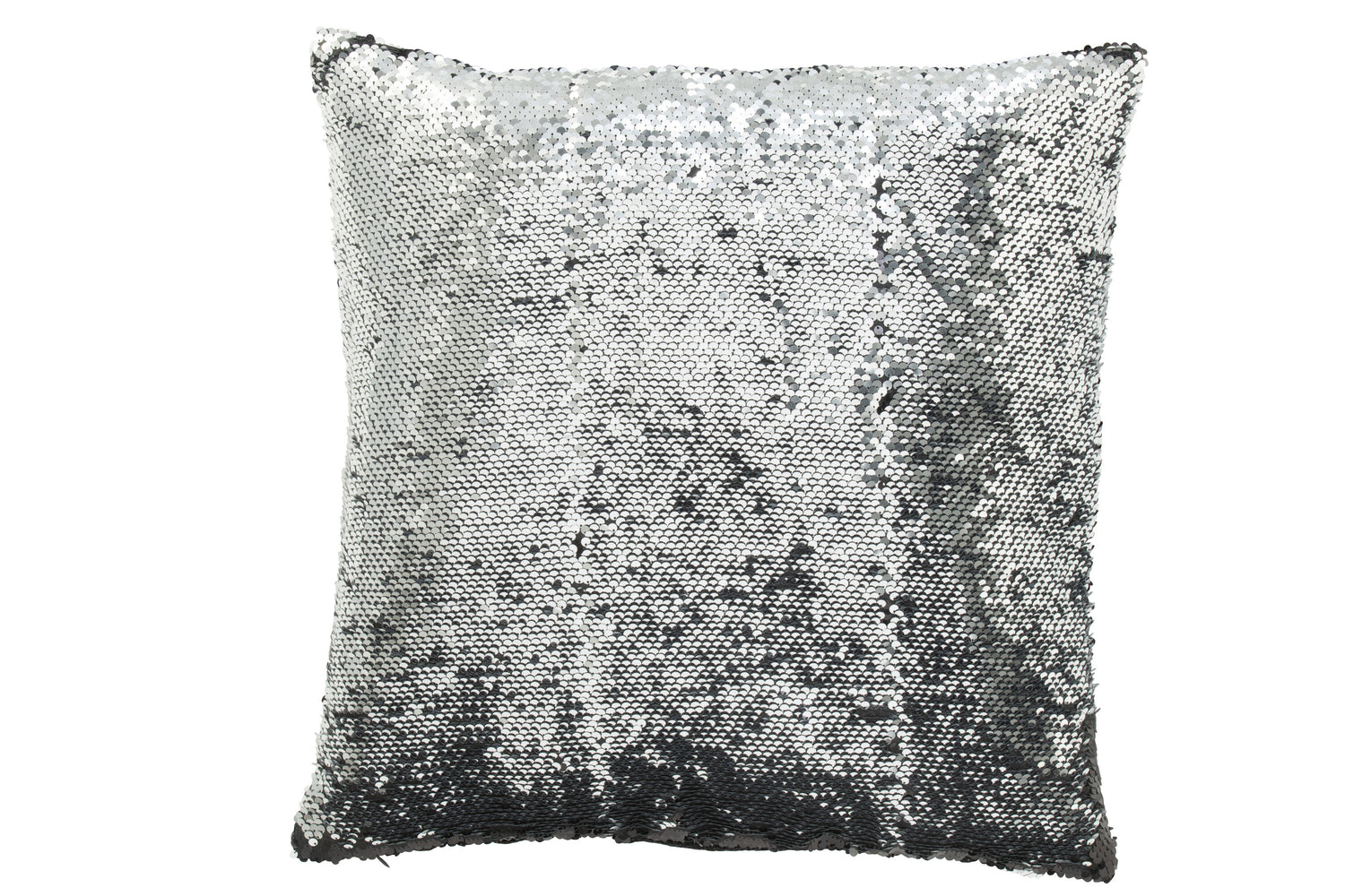 J-Line Kussen Omkeerbaar Sequin Zwart/Zilver