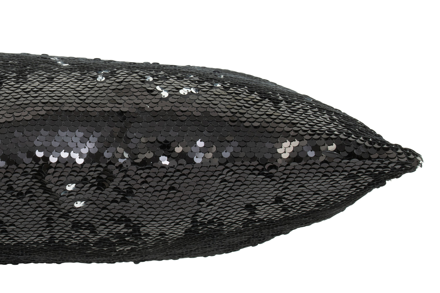 J-Line Kussen Omkeerbaar Sequin Zwart/Zilver