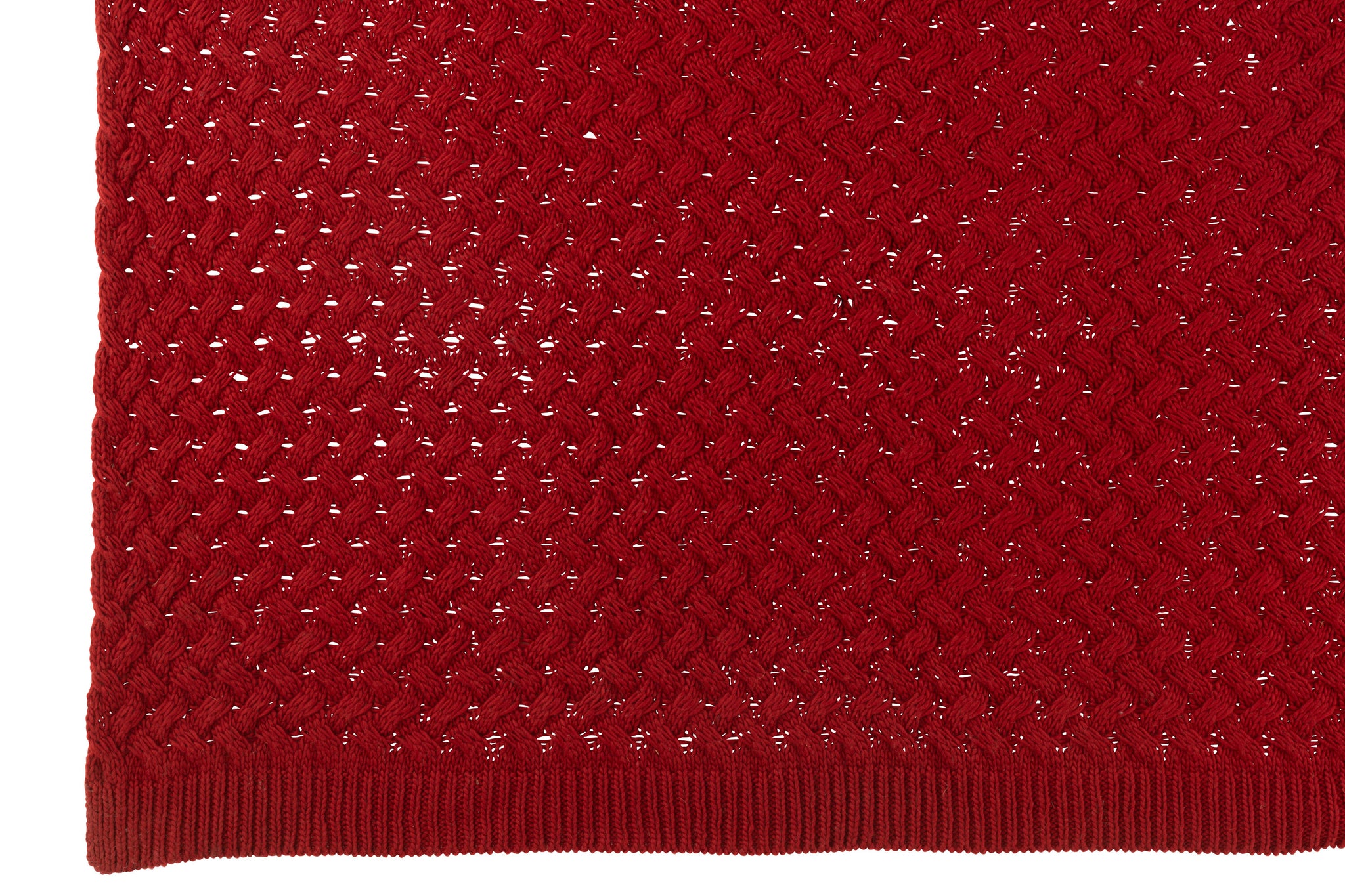 Geruite Gebreide Acryl Rood