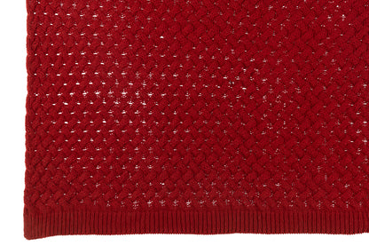 Geruite Gebreide Acryl Rood