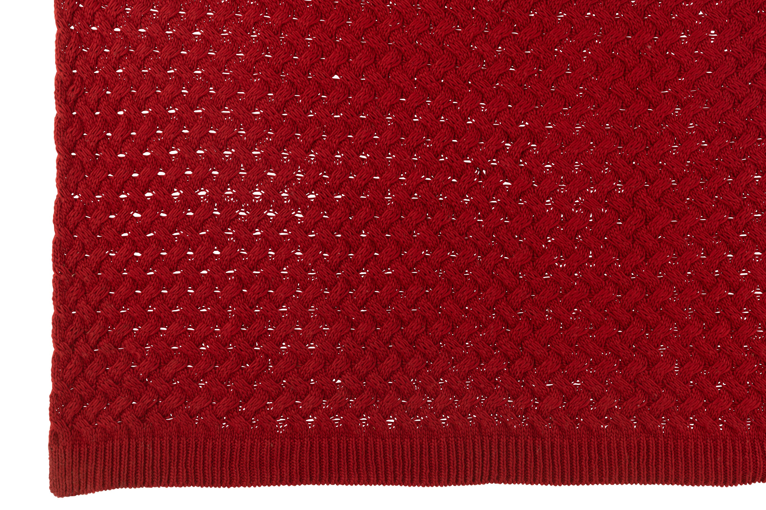 Geruite Gebreide Acryl Rood