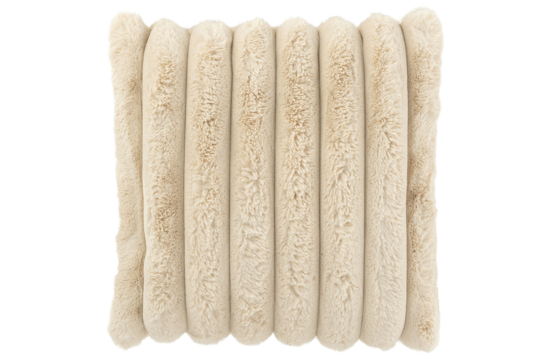 Kussen Groot Ribfluweel Polyester Beige