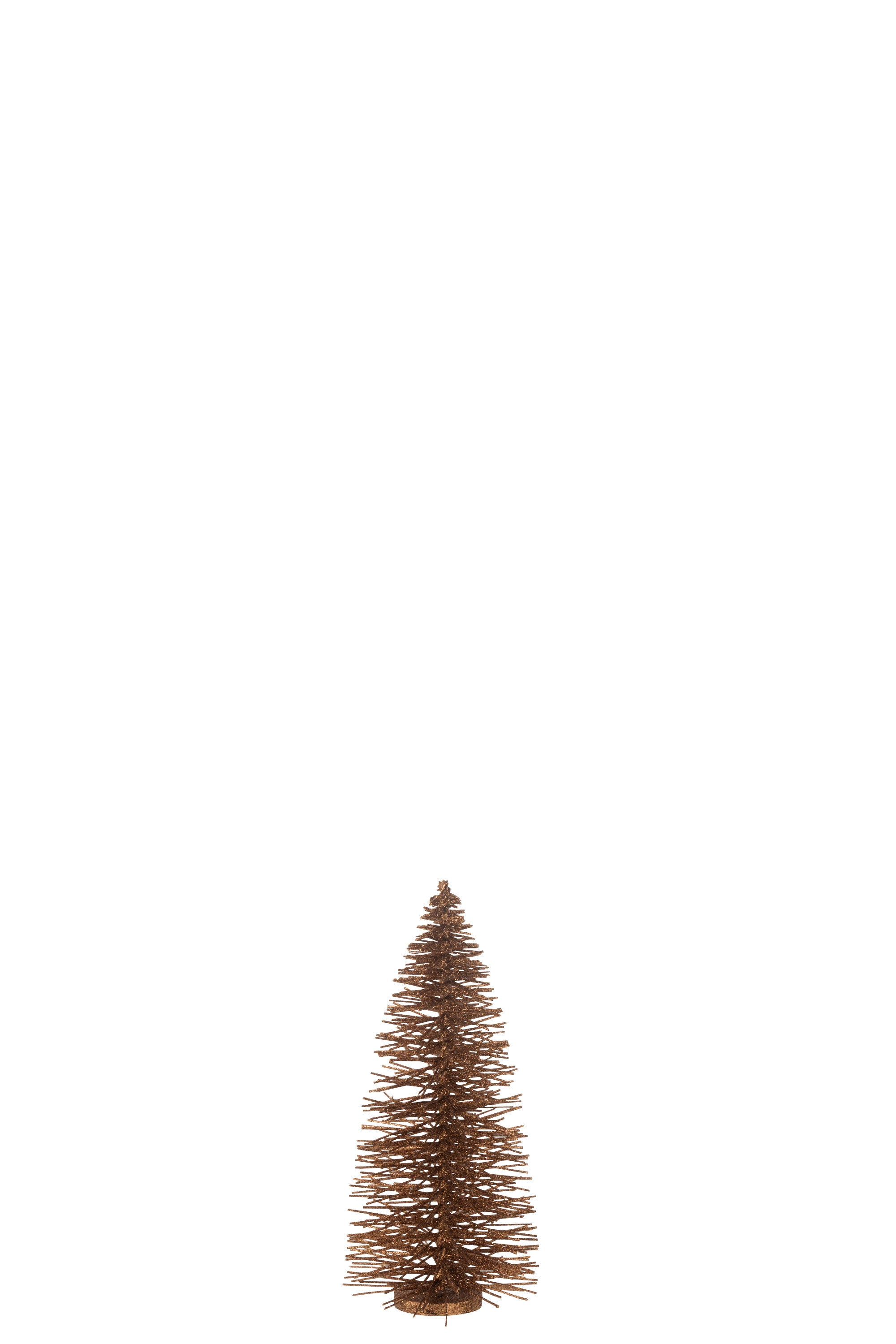 J-Line Christmas Tree Deco Glitters Wood Brown Medium