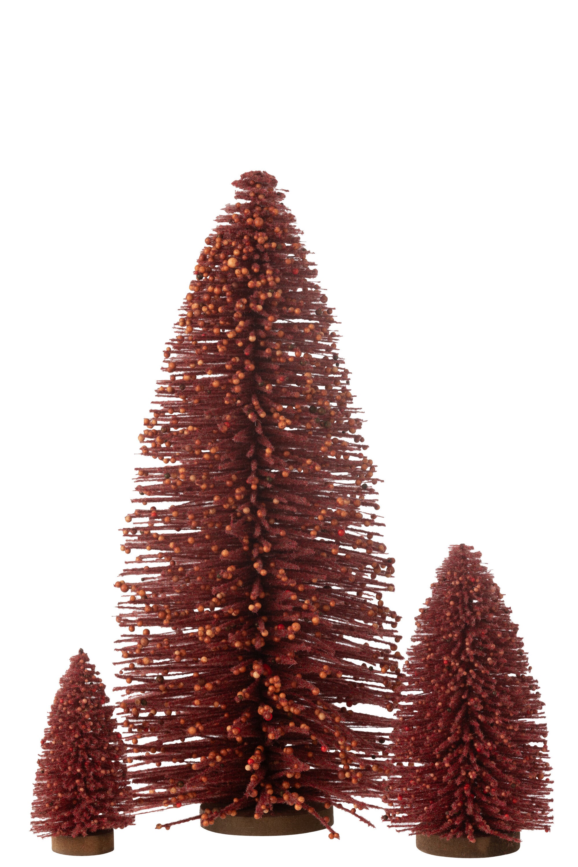 J-Line Christmas Tree Deco Glitters Berries Plastic Red Large