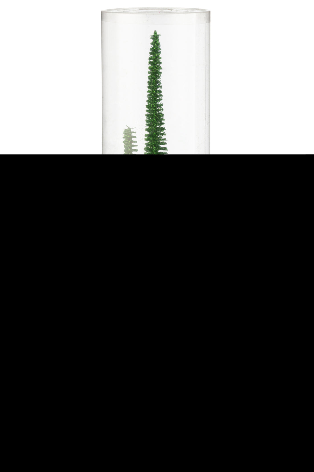 J-Line Doos met 3 kerstboomdecoratieglitters van plastic groen