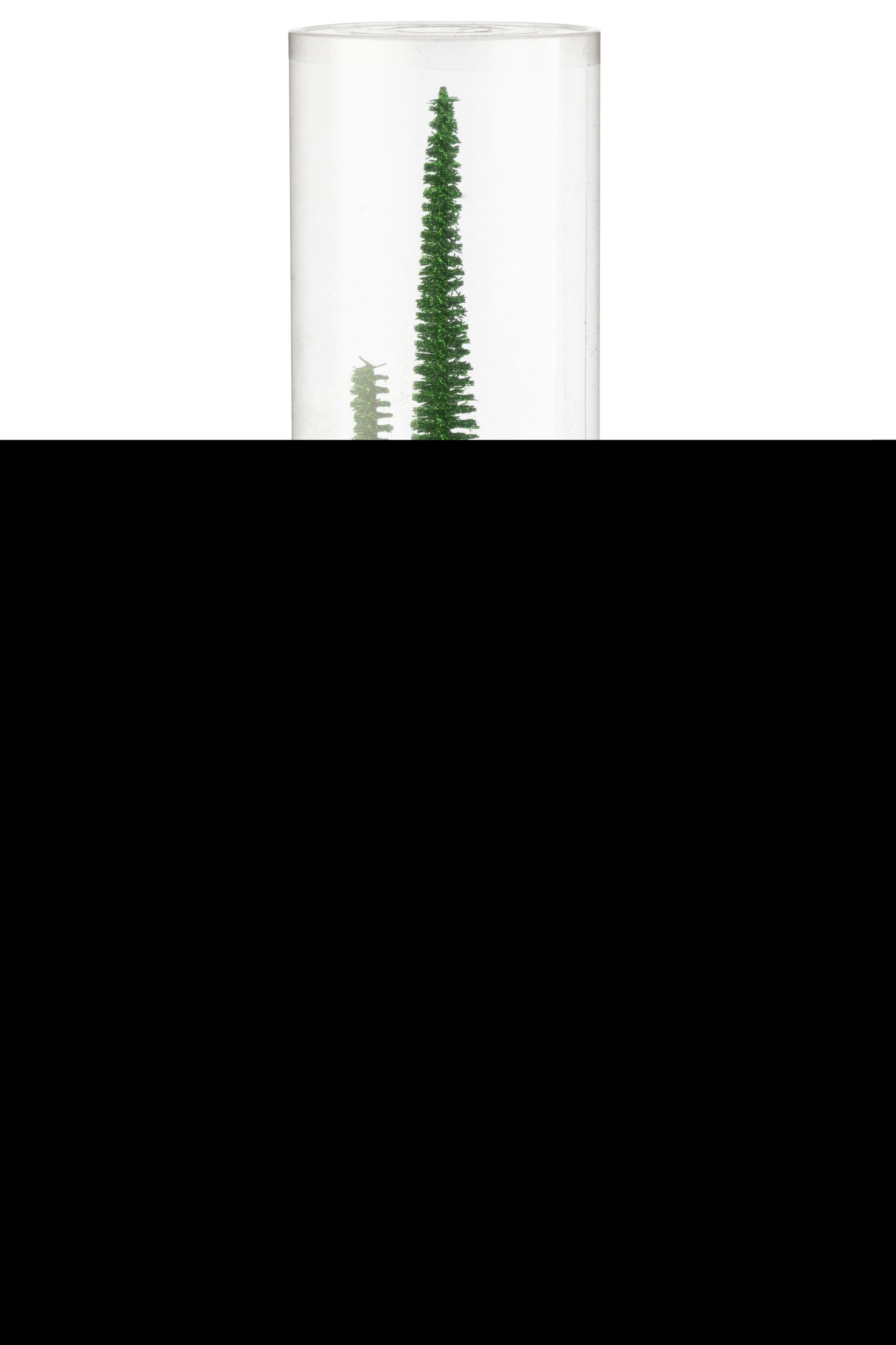 J-Line Doos met 3 kerstboomdecoratieglitters van plastic groen