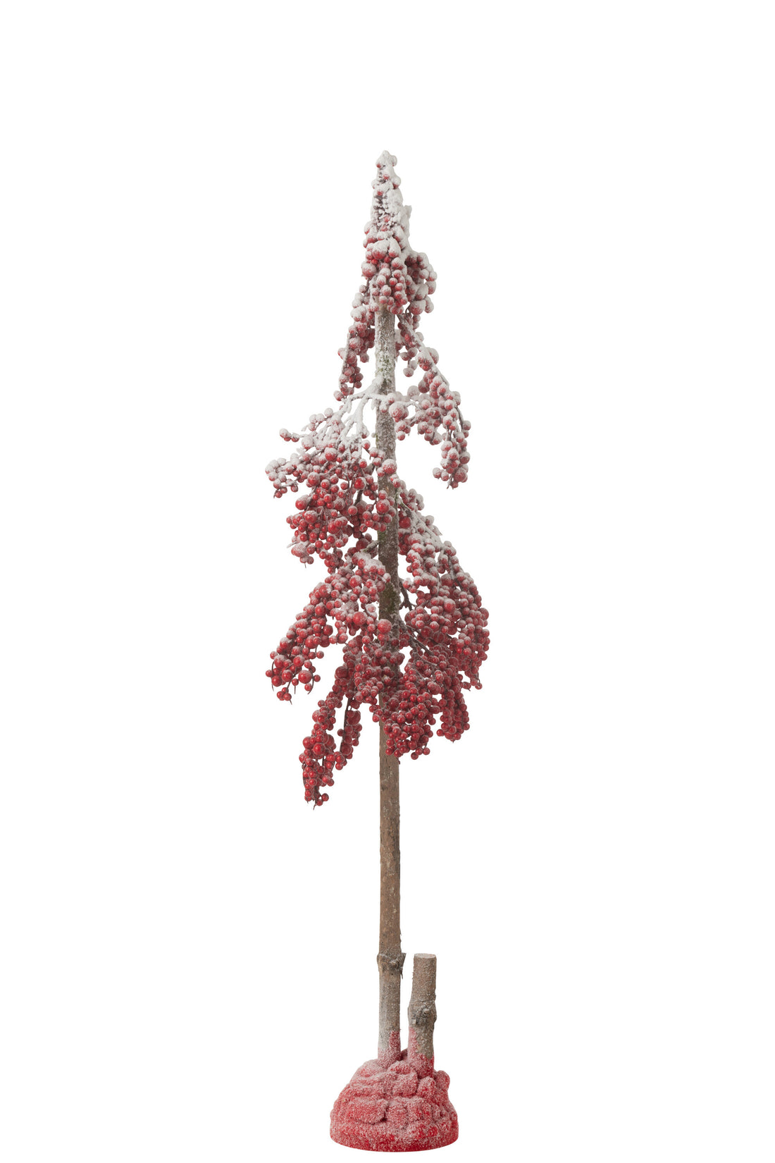 J-Line Kerstboom Deco Grote Bessen Plastic Rood Medium