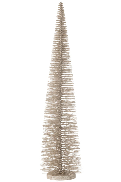 J-Line Christmas Tree Deco Glitters Plastic Greige Large