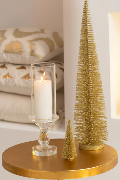 J-Line Christmas Tree Deco Glitters Plastic Light Gold  Large