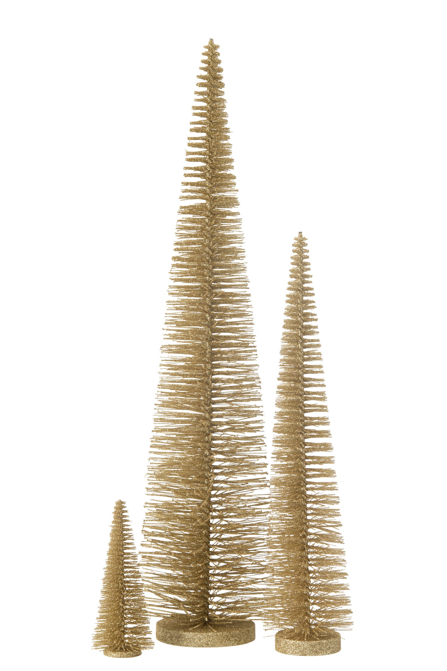 J-Line Christmas Tree Deco Glitters Plastic Light Gold  Large