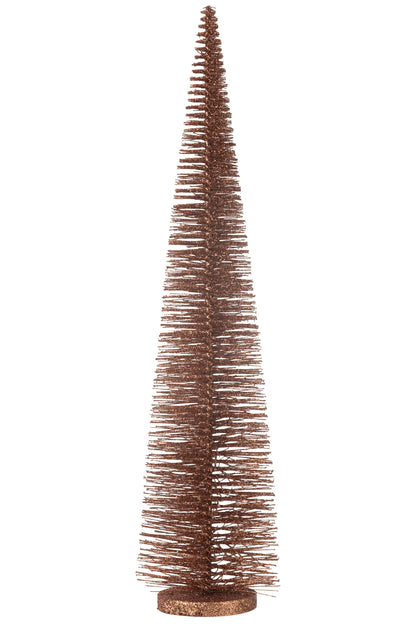 J-Line Christmas Tree Deco Glitters Plastic Brown Large