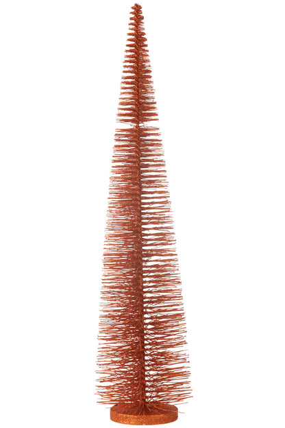 J-Line Christmas Tree Deco Glitters Plastic Copper Large
