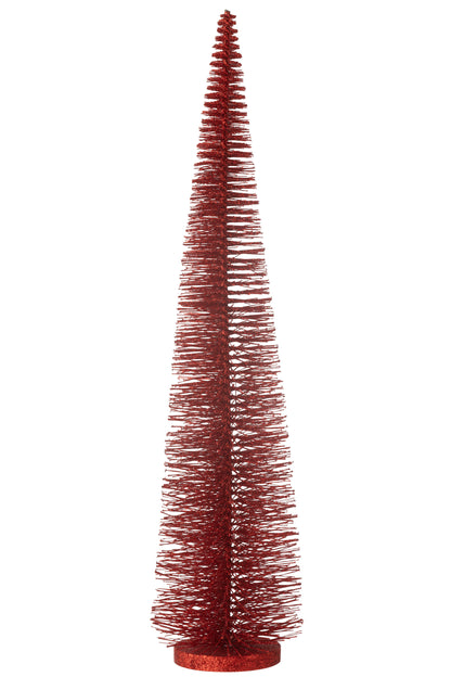 J-Line Christmas Tree Deco Glitters Plastic Red Large