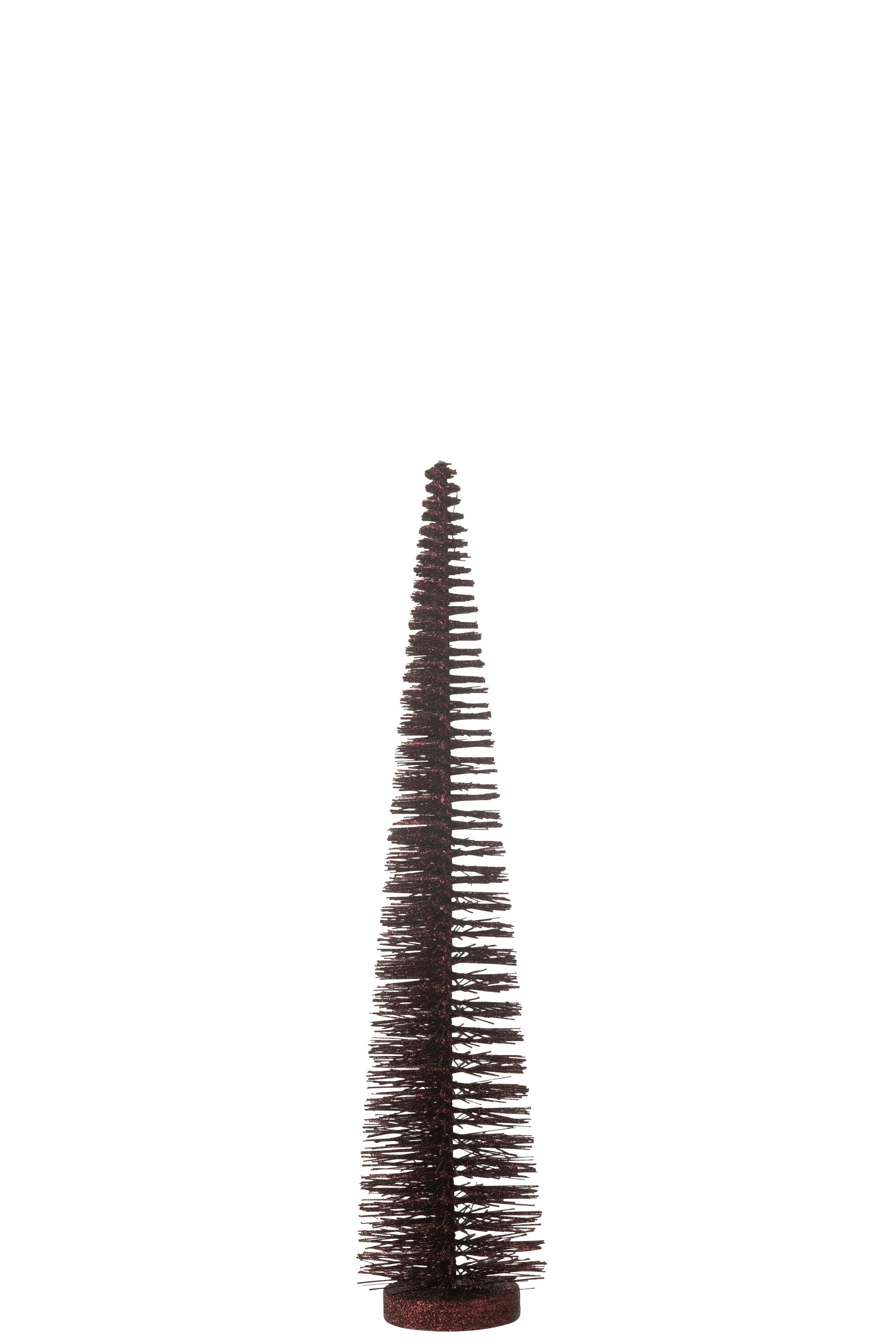 J-Line Christmas Tree Deco Glitters Plastic Burgundy Medium