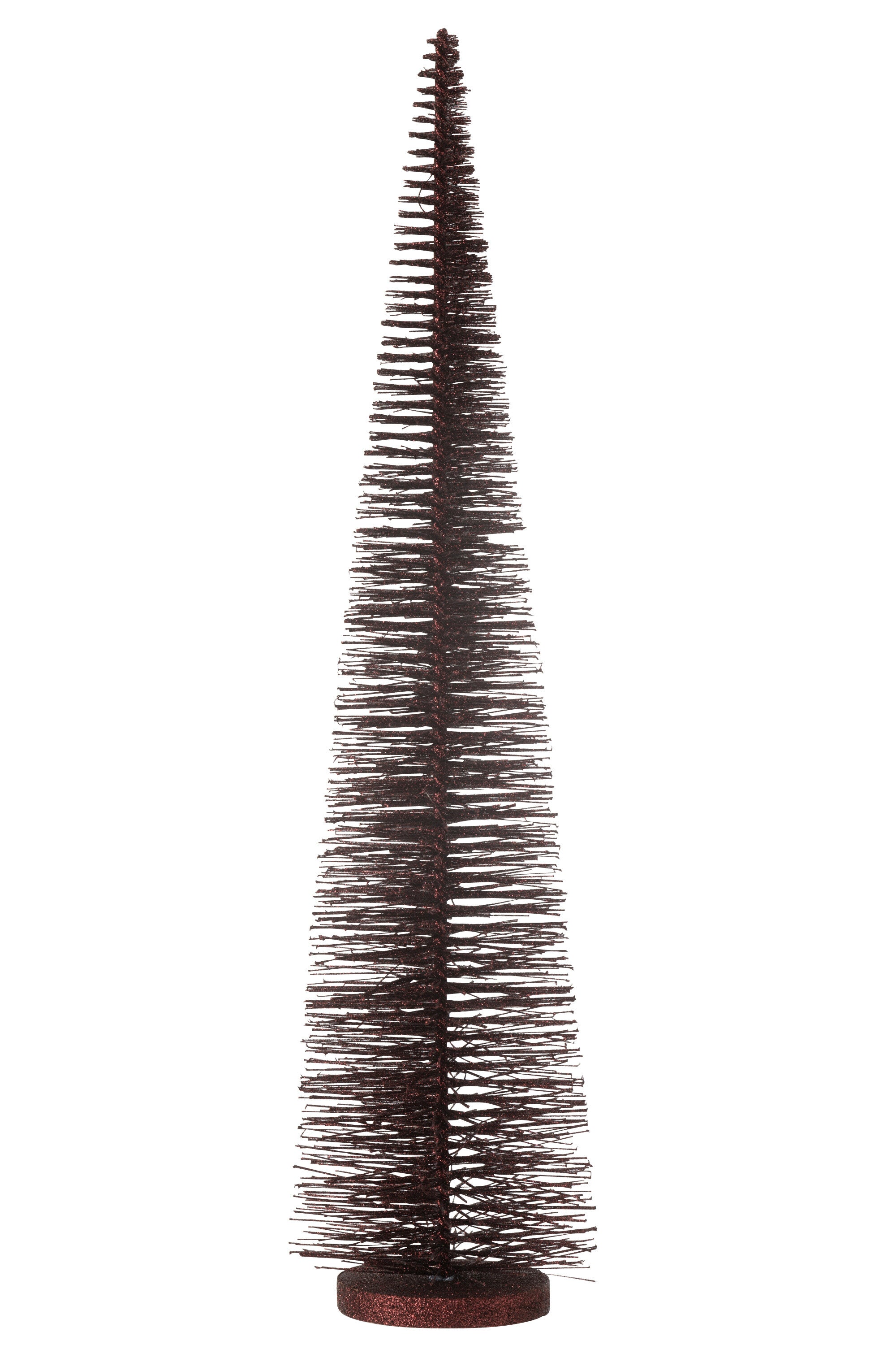 J-Line Kerstboomdecoratie Glitters Plastic Bordeaux Groot