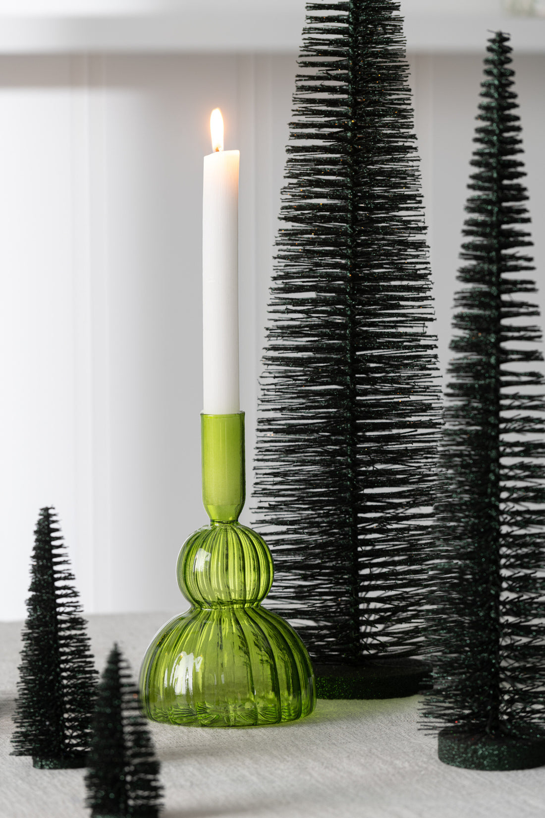 J-Line Christmas Tree Deco Glitters Plastic Dark Green Small