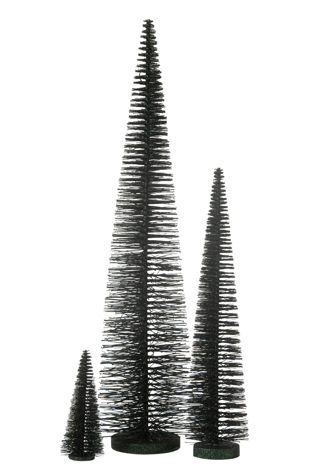 J-Line Christmas Tree Deco Glitters Plastic Dark Green Large