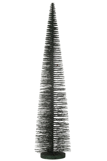J-Line Christmas Tree Deco Glitters Plastic Dark Green Large