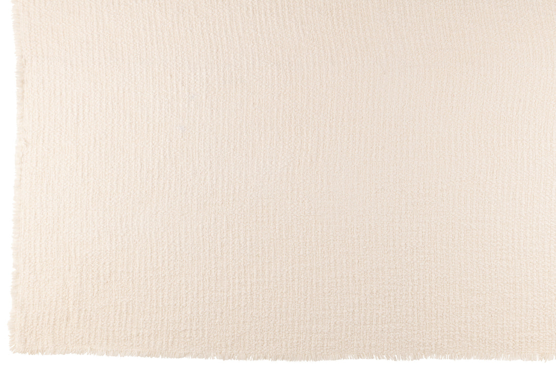 Geruite sjaal met rafelige randen van katoen/polyester in het wit.