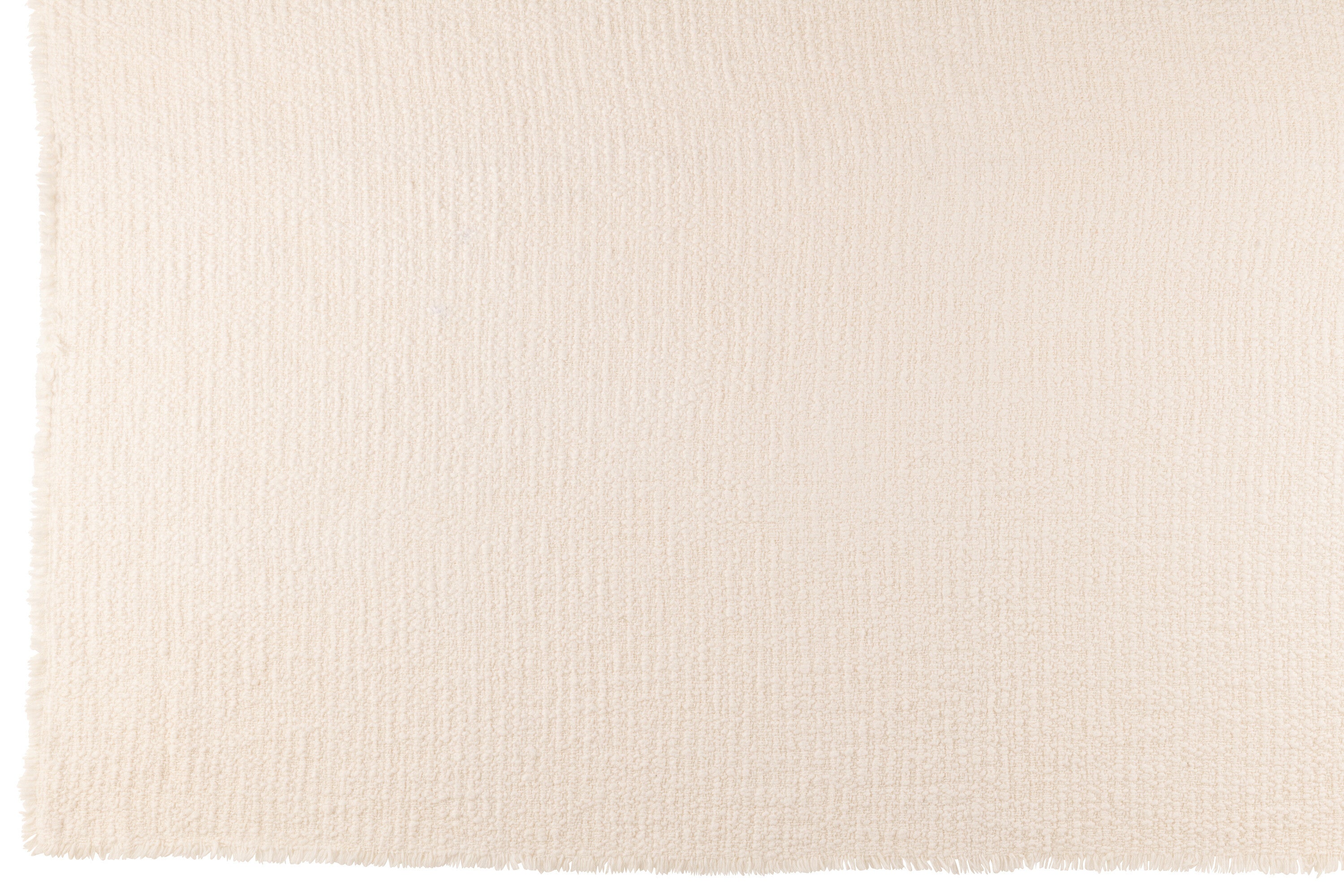 Geruite sjaal met rafelige randen van katoen/polyester in het wit.