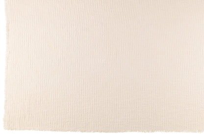 Geruite sjaal met rafelige randen van katoen/polyester in het wit.