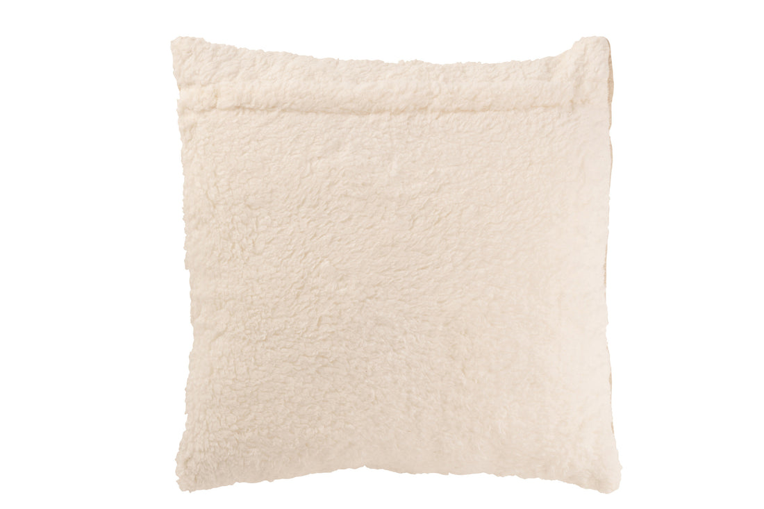 Kussen Teddy Lines Stiksel Katoen/Polyester Beige