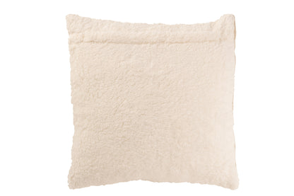 Kussen Teddy Lines Stiksel Katoen/Polyester Beige