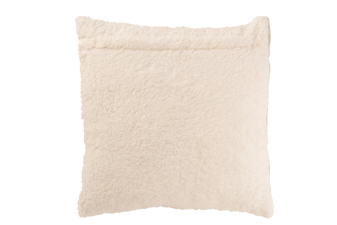 Kussen Teddy Lines Stiksel Katoen/Polyester Beige
