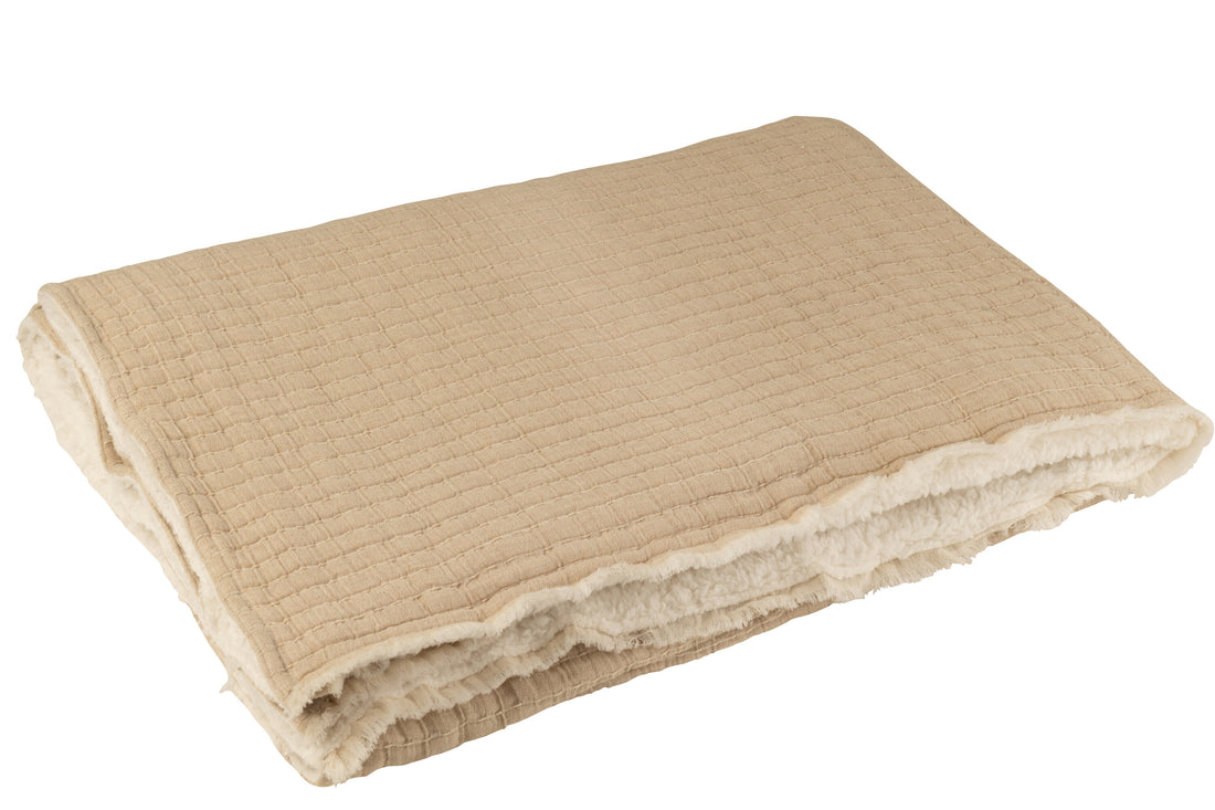 Plaid Teddy Lines Stiksel Katoen/Polyester Beige