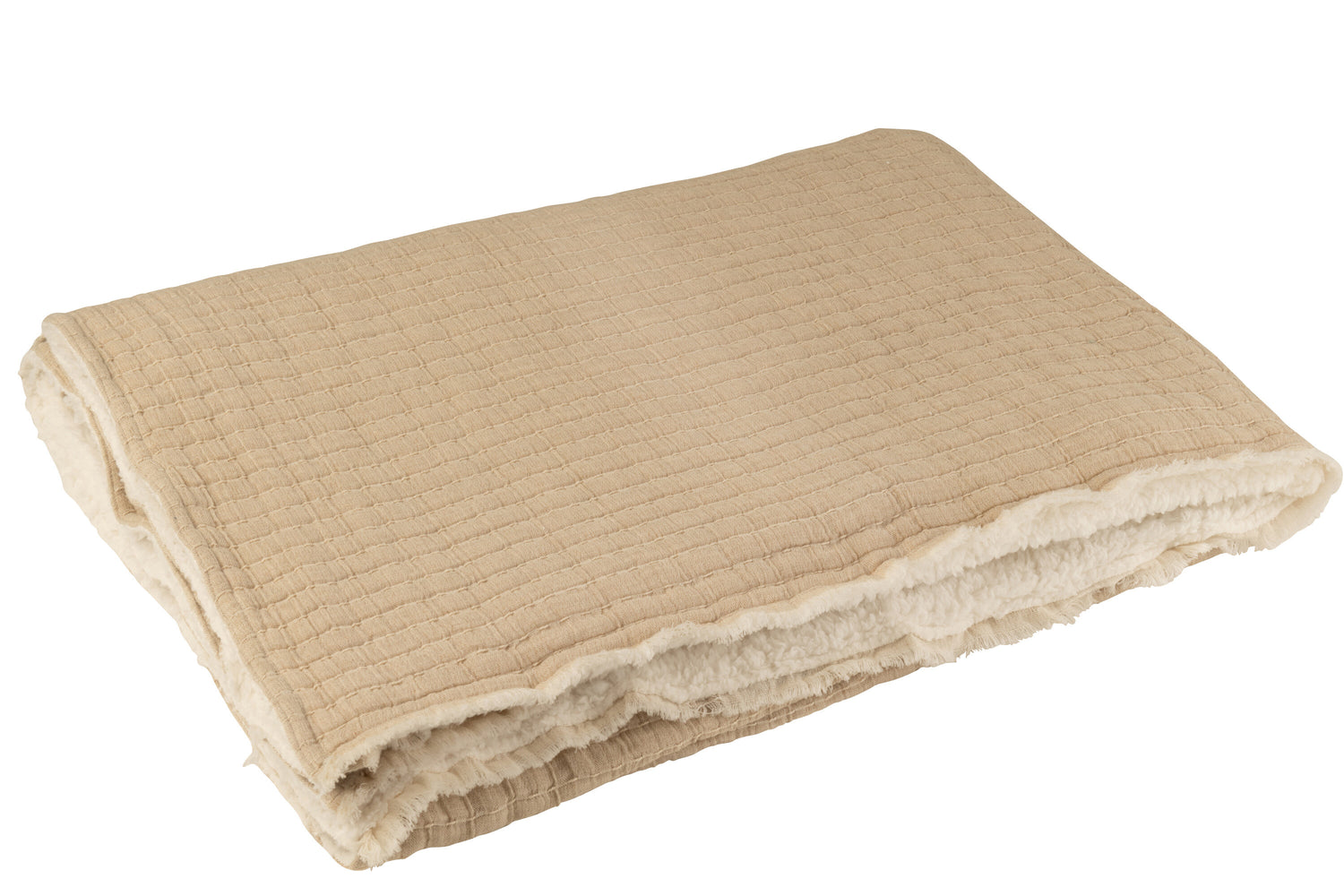 Plaid Teddy Lines Stiksel Katoen/Polyester Beige