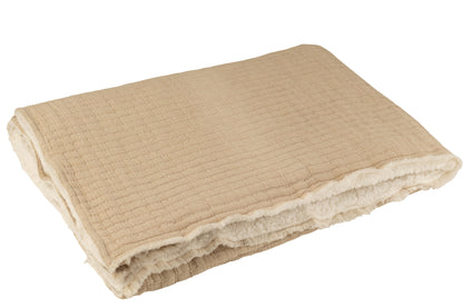 Plaid Teddy Lines Stiksel Katoen/Polyester Beige