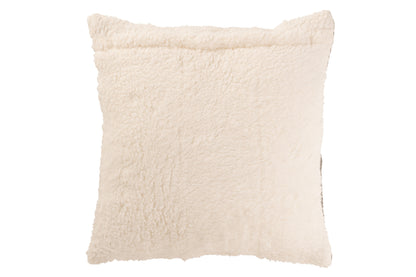 Kussen Teddy Lines Stiksel Katoen/Polyester Grijs