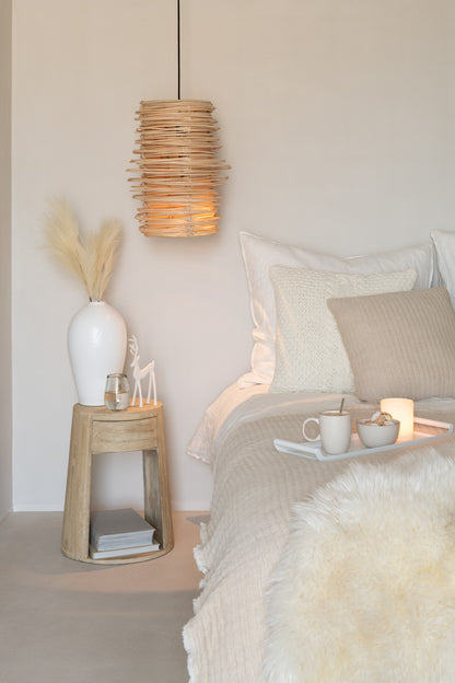 Kussen Teddy Lines Stiksel Katoen/Polyester Grijs