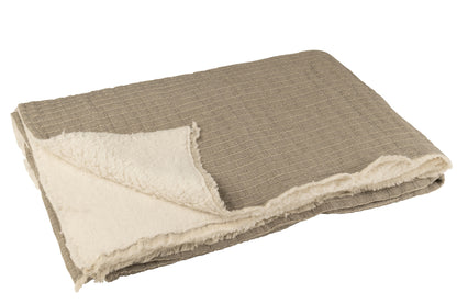 Plaid Teddy Lines Stitching Katoen/Polyester Grijs