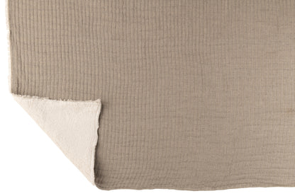 Plaid Teddy Lines Stitching Katoen/Polyester Grijs