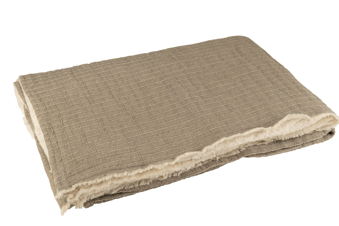 Plaid Teddy Lines Stitching Katoen/Polyester Grijs