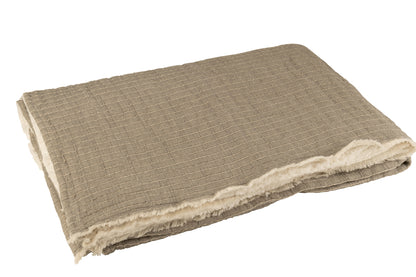 Plaid Teddy Lines Stitching Katoen/Polyester Grijs