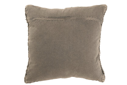 Kussen Gebreid+Vlecht Katoen Gewassen Grijs