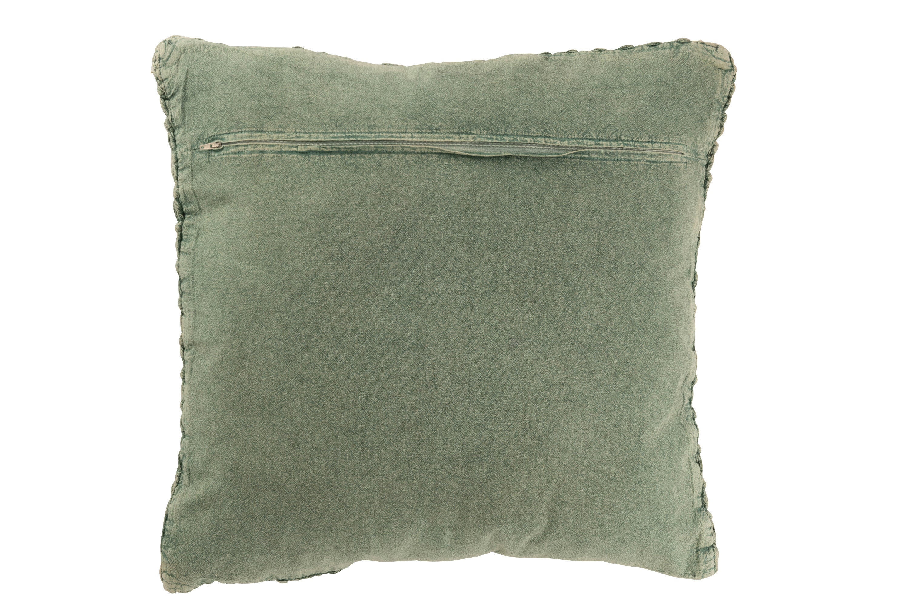 Kussen Gebreid+Vlecht Katoen Gewassen Groen