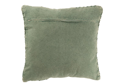 Kussen Gebreid+Vlecht Katoen Gewassen Groen