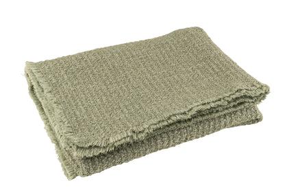 Geruite sjaal met rafelige randen van katoen/polyester in het groen.
