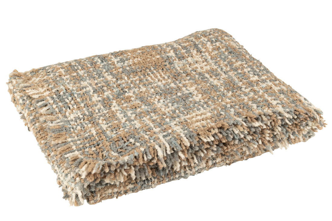 Plaid Tweed Acryl/Katoen Lichtblauw/Beige