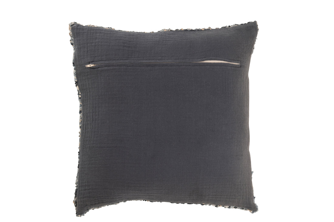 Kussen Tweed Acryl/Katoen Blauw/Wit
