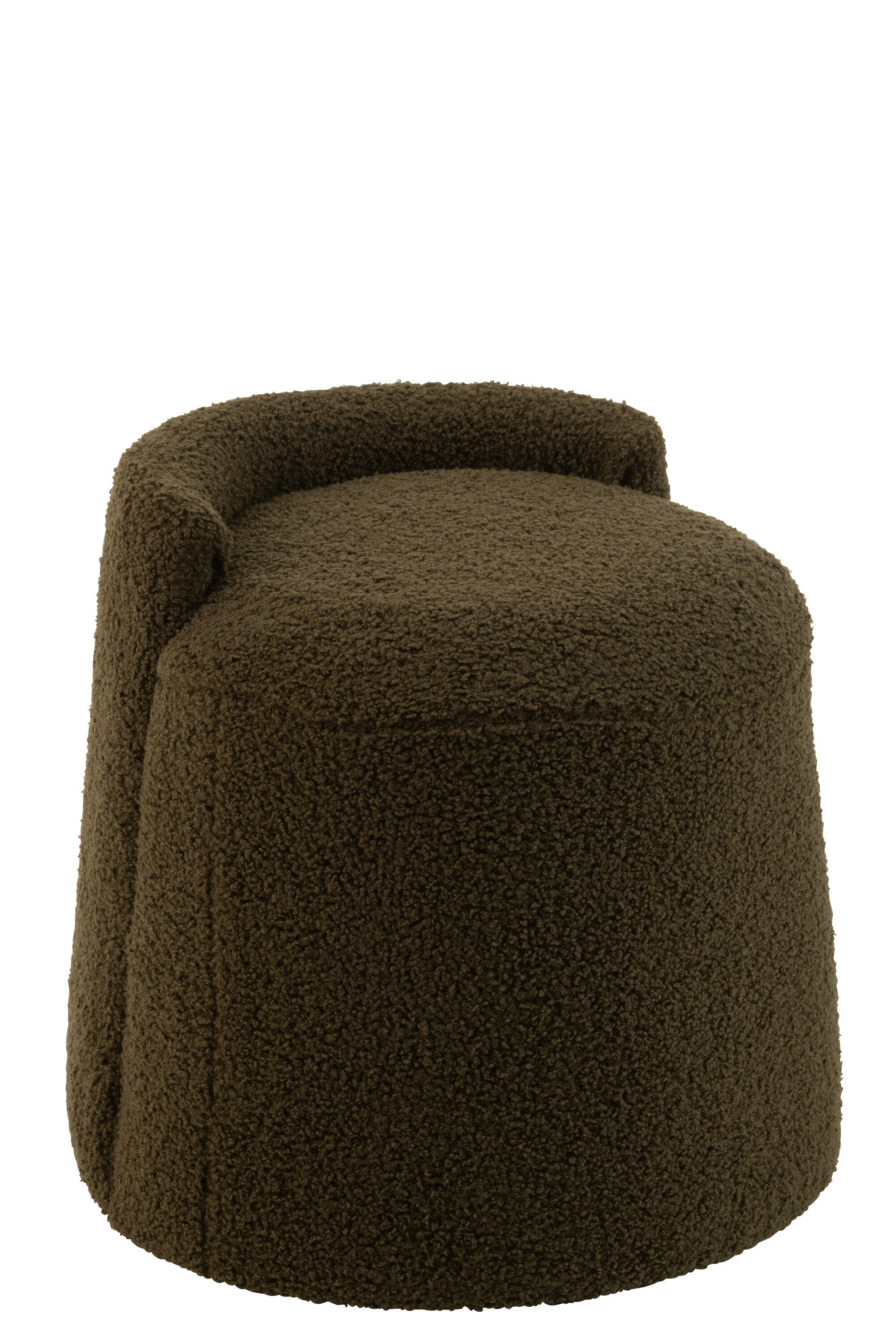 Pouf Teddy Round+Back Bouclé Groen