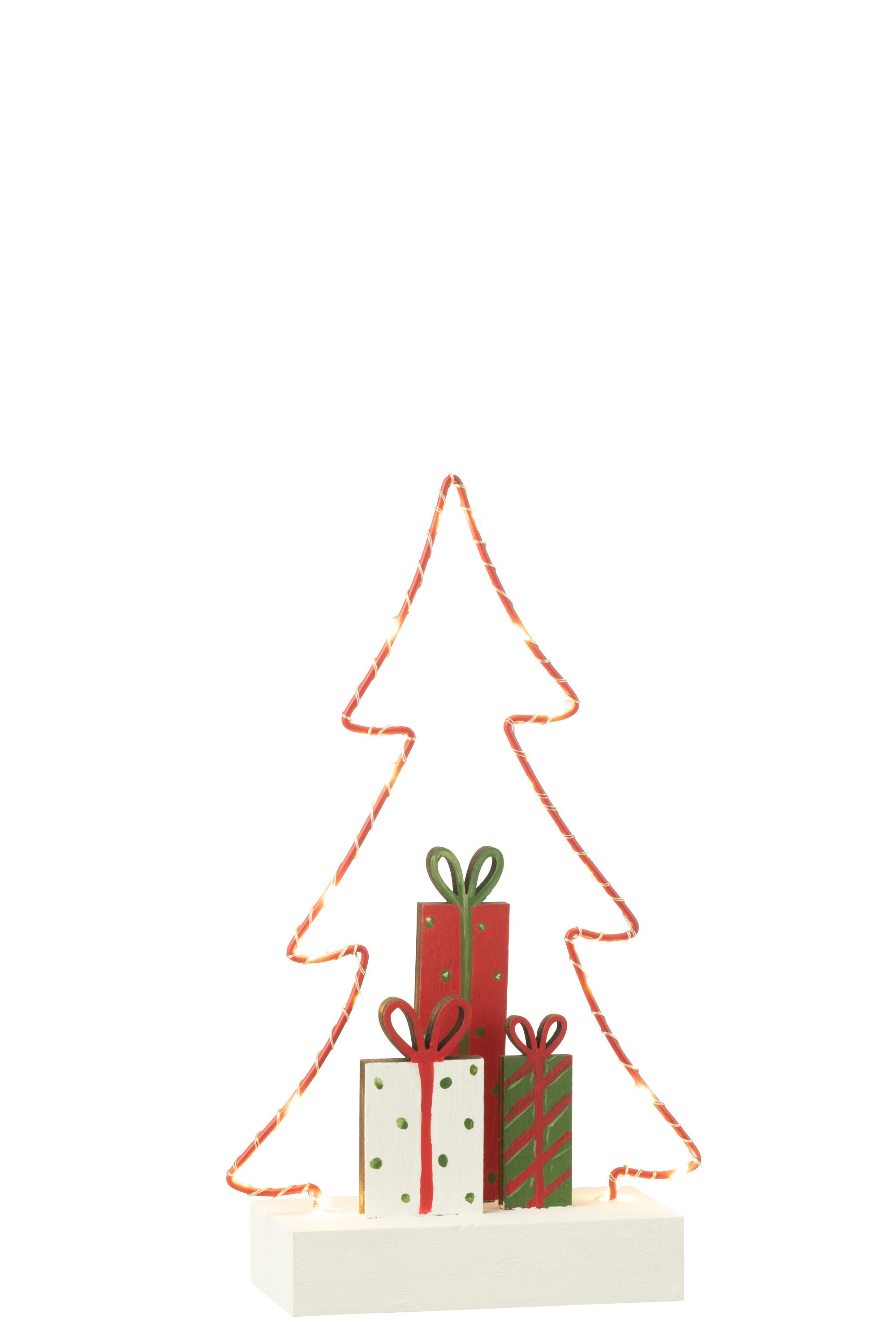 J-Line Christmas Tree+Gifts Led White/Red/Green Small