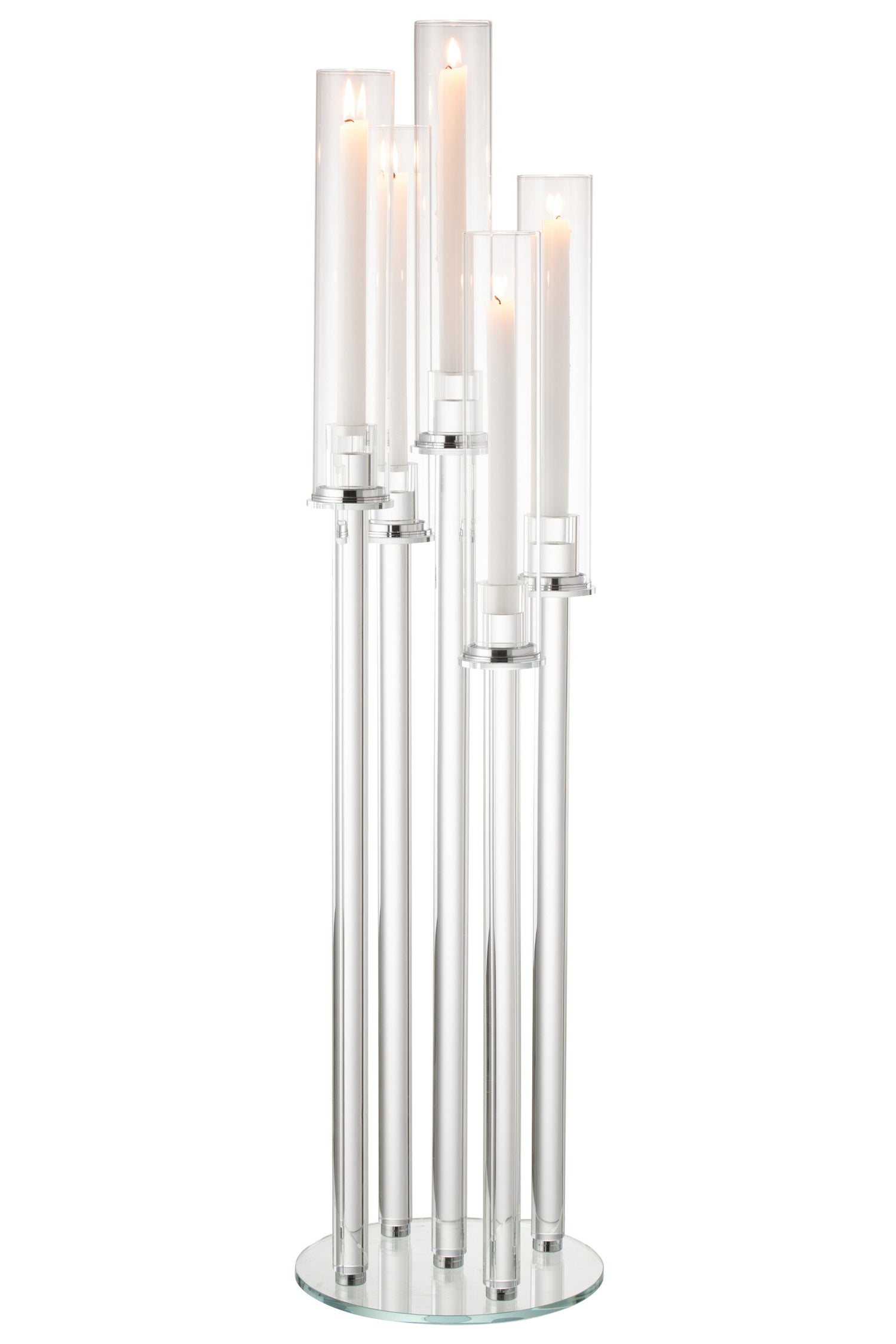 Kaarsenhouder 5 Dun Glas Transparant