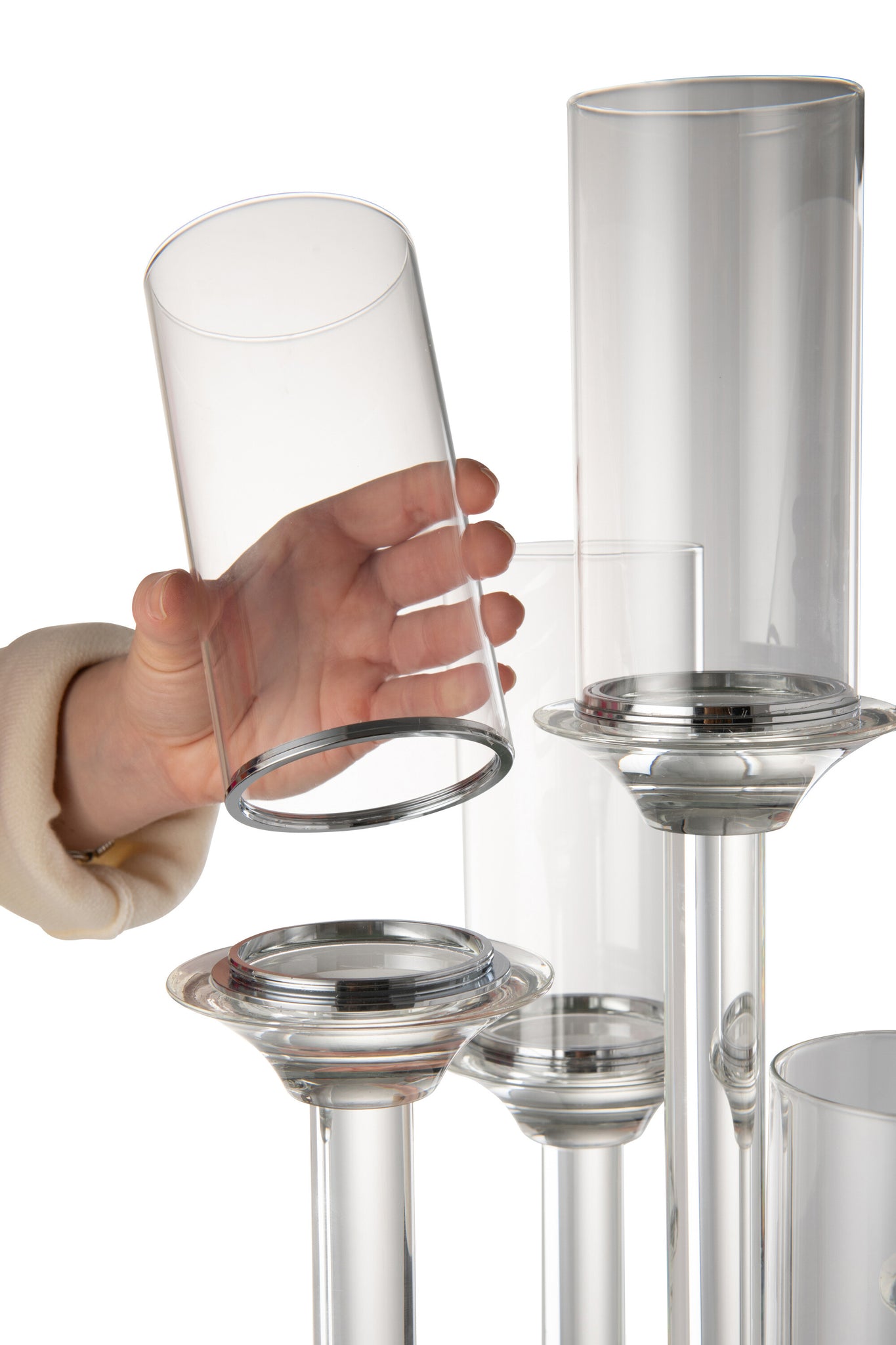 Kaarsenhouder 5 Groot Glas Transparant