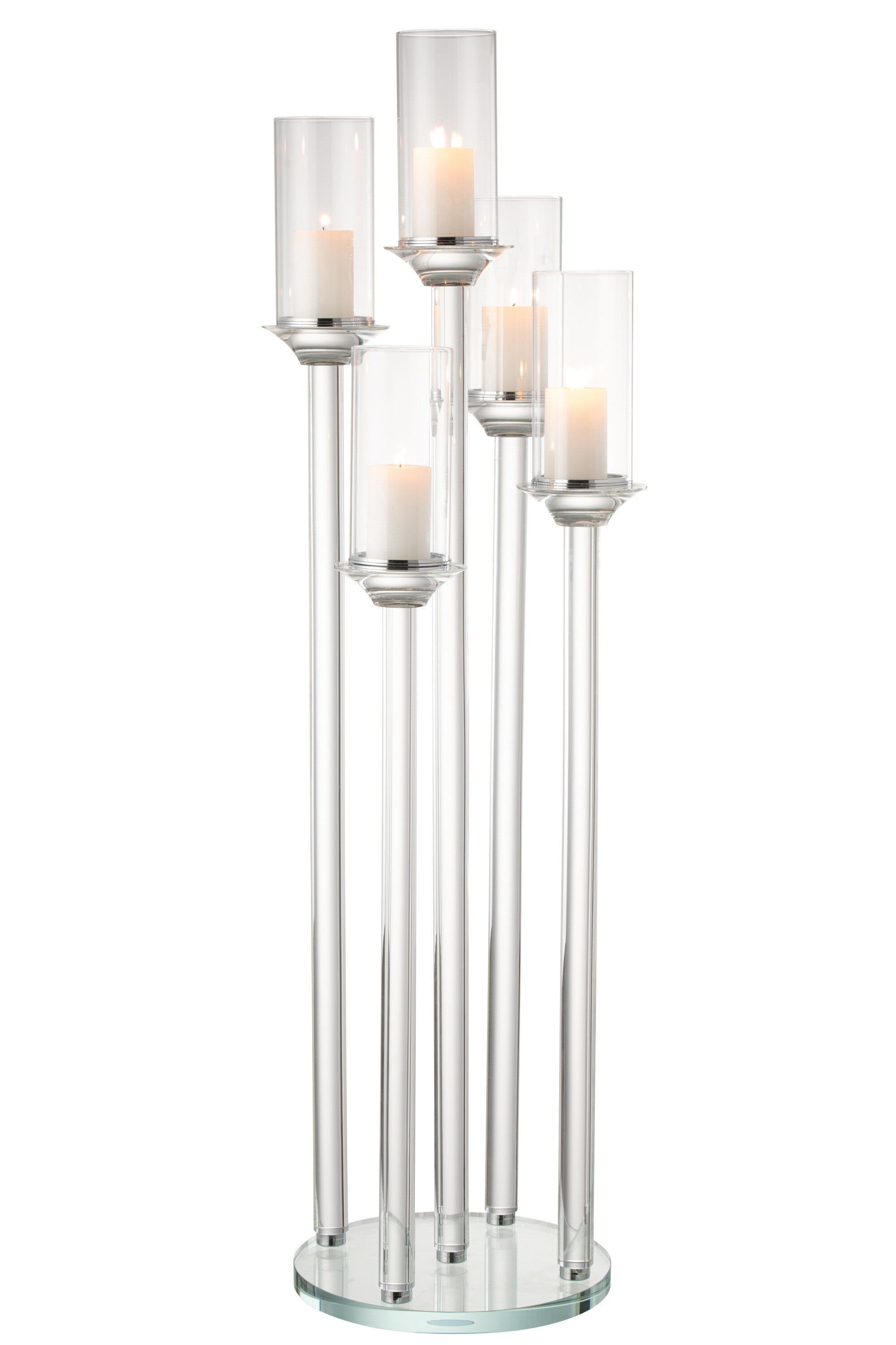 Kaarsenhouder 5 Groot Glas Transparant