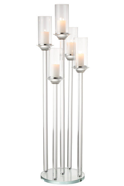 Kaarsenhouder 5 Groot Glas Transparant